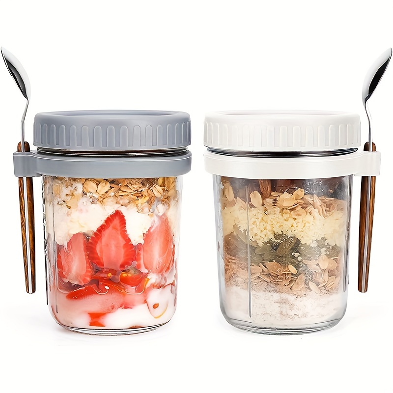 Salad Container Jar - Copo de aveia de vidro de