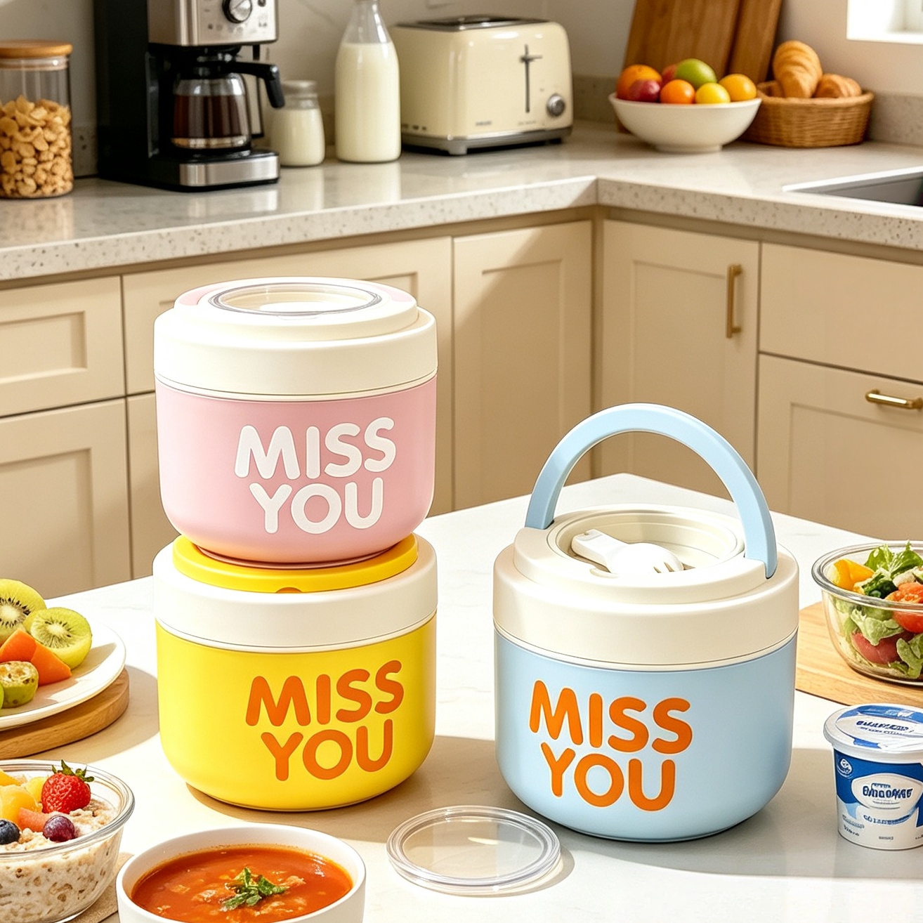 Salad Container Jar - Copo Térmico de Aço Inoxidável 304
