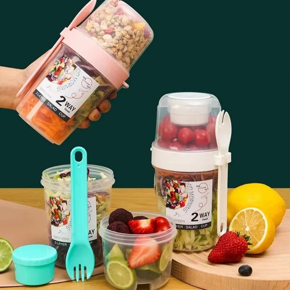 Salad Container Jar - Copo de salada portátil copo de