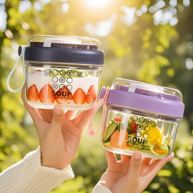 Salad Container Jar - Copo de salada dupla camada copo