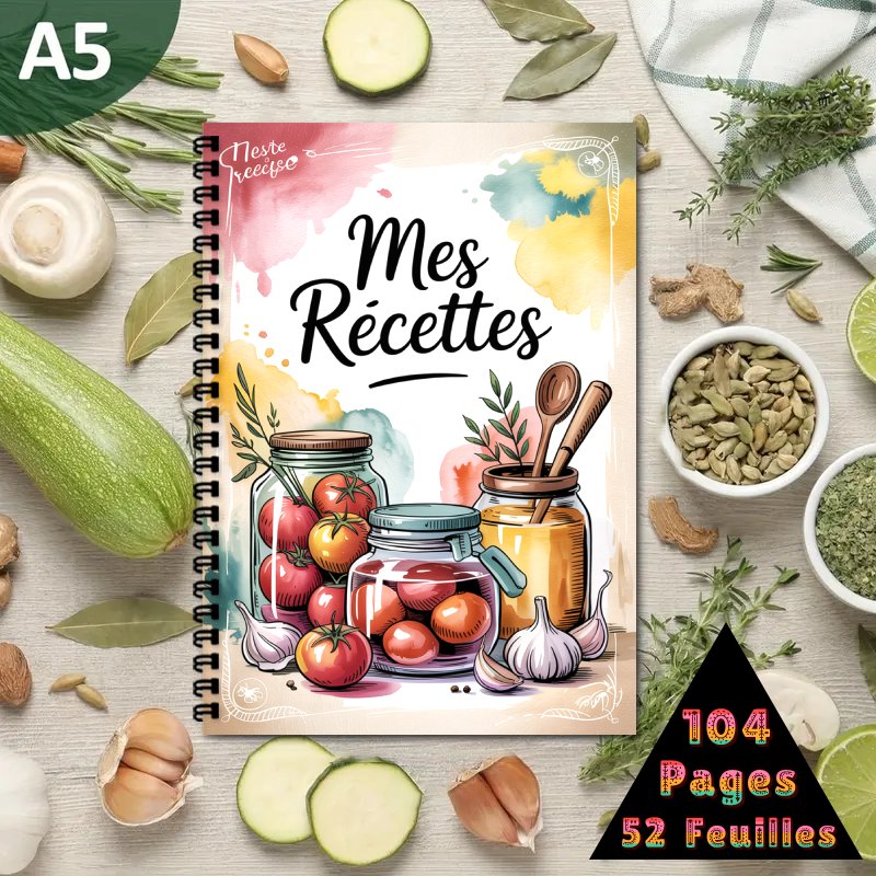 Meal Plan Notepad - Livro de Receitas Especial Francês A5,
