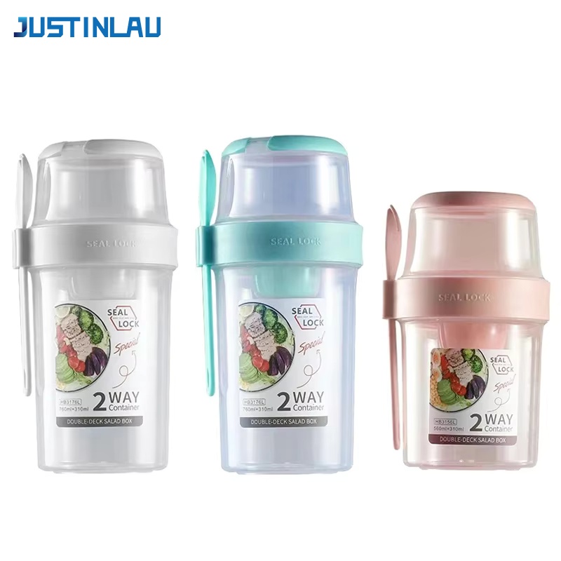 Salad Container Jar - JUSTINLAU Copo Portátil para Salada e
