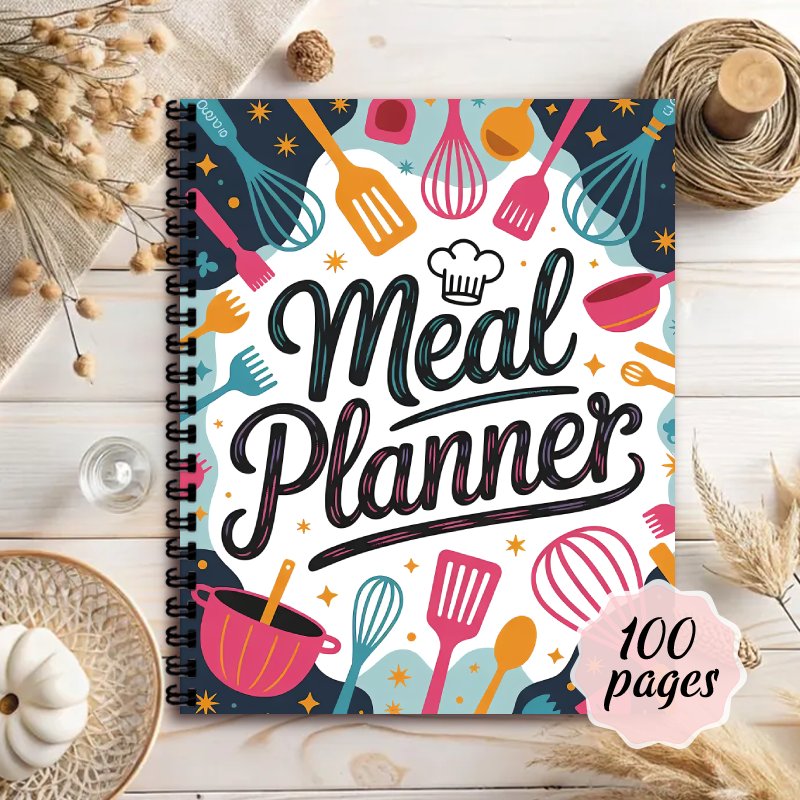 Meal Plan Notepad - Caderno de Planejamento de Refeições, Diário