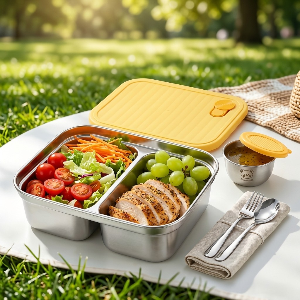 Salad Container Jar - Recipiente de Almoço em Aço Inoxidável