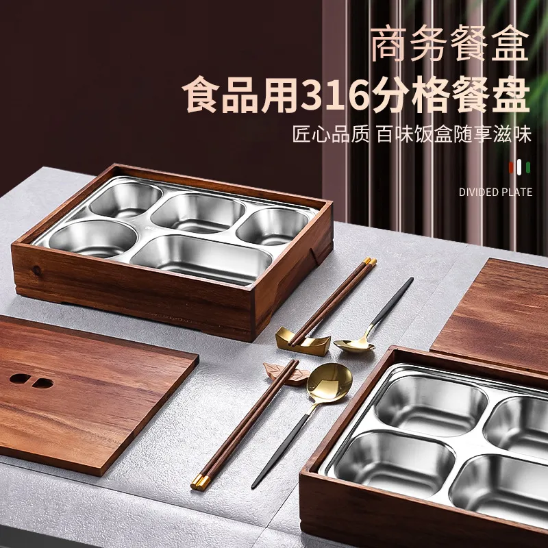 Meal Prep Japanese Food - Caixa Bento de Nogueira Preta com