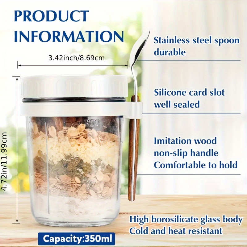 Copo de aveia de vidro de 1 un - Salad Container Jar avaliação e preço