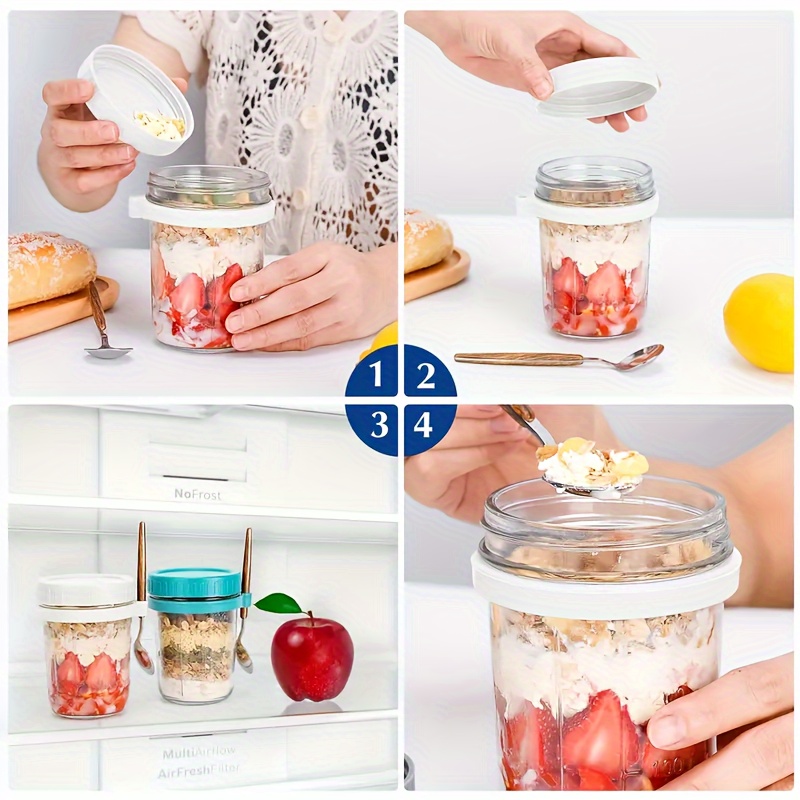 Copo de aveia de vidro de 1 un - Salad Container Jar avaliação e preço