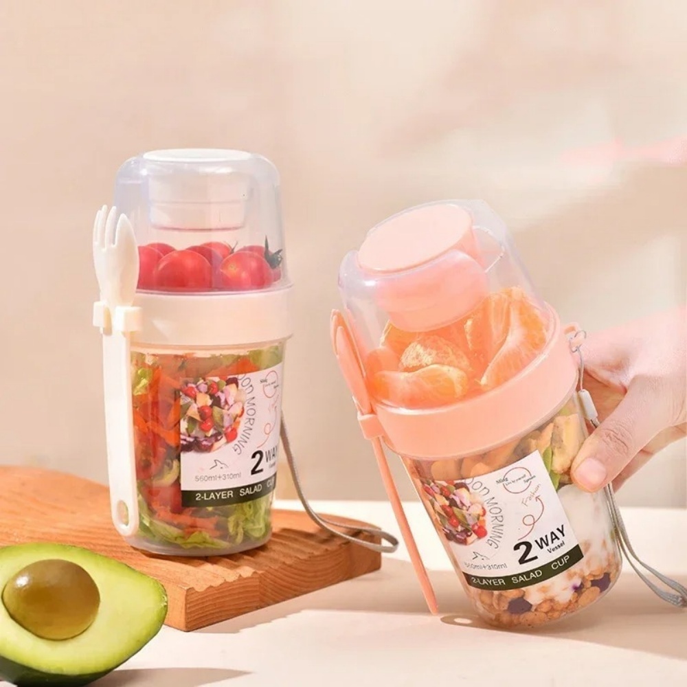 Copo de salada portátil copo d - Salad Container Jar avaliação e preço