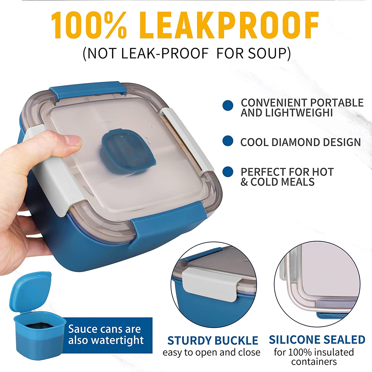 1100ml/1500ml portátil lanchei - Salad Container Jar avaliação e preço