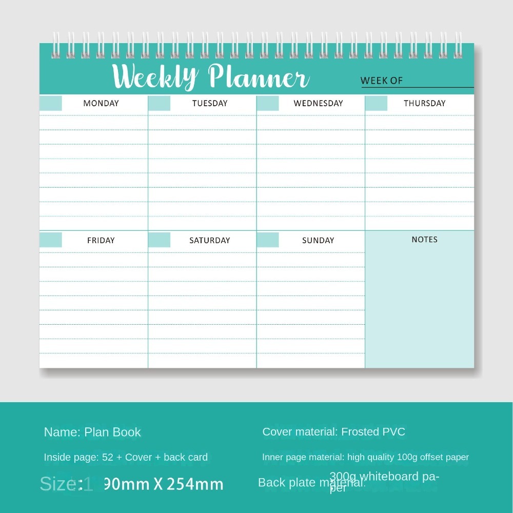 Planejador Semanal Amplo para  - Meal Plan Notepad avaliação e preço